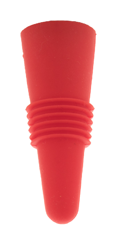 Bouchon de bouteille en silicone et acier inoxydable - couleur rouge - poids 12g_0