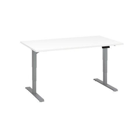 BUREAU RÉGLABLE EN HAUTEUR ÉLECTRIQUE BLANC ECLA ERGO PREMIUM 140 X 80 CM PIEDS ALUMINIUM