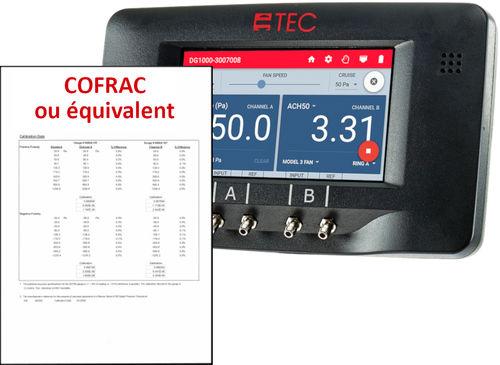 Certificat d'étalonnage COFRAC (ou équiv. EUR) pour BlowerDoor DG700, DG1000 ou Retrotec DM32 - SERETADG-INF-COF_0