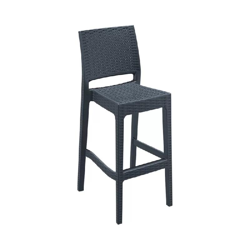 Chaise haute en résine JAMAICA tressée - Stamp - empilable et résistante aux intempéries_0