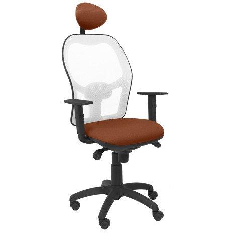 CHAISE JORQUERA EN MAILLE BLANCHE AVEC APPUI-TÊTE FIXE ET ASSISE BALI - MARRÓN