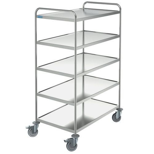 CHARIOT DE SERVICE INOX - 5 PLATEAUX 1000 X 000 MM - CAPACITÉ 150 KG - HUPFER