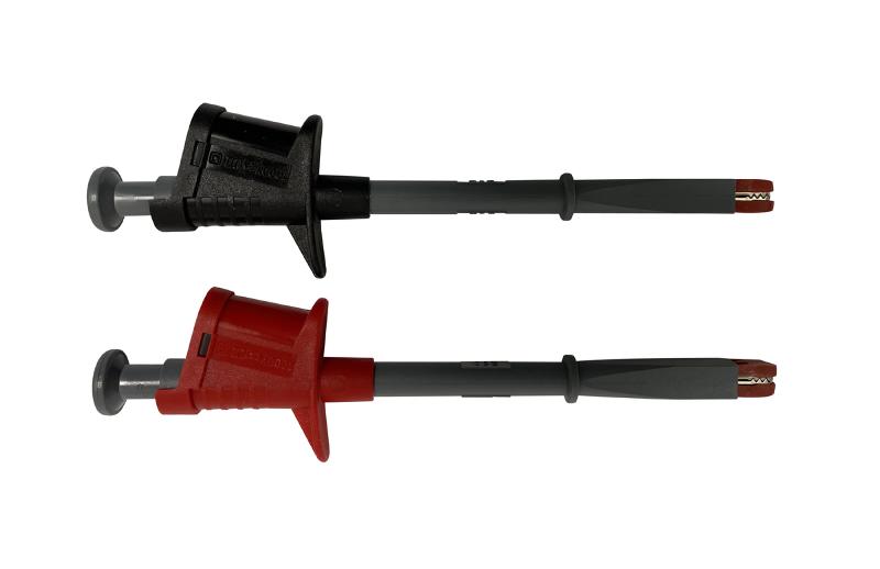 CHAUVIN ARNOUX - Jeu de 2 grippes fil croco - rouge et noir - rigides - 20 A / 1000V CAT III_0