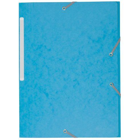 LOT DE 2 - CHEMISE À ÉLASTIQUE 3 RABATS CARTE BRUNEAU 24 X 32 CM DOS 2 CM BLEU AZUR