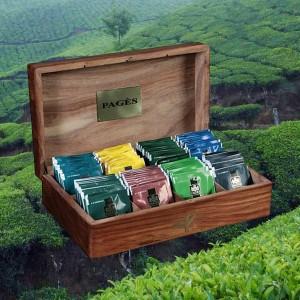 COFFRET À THÉ EN BOIS 8 RÉFÉRENCES BIO DE 10 SACHETS SOIT 80 SACHETS