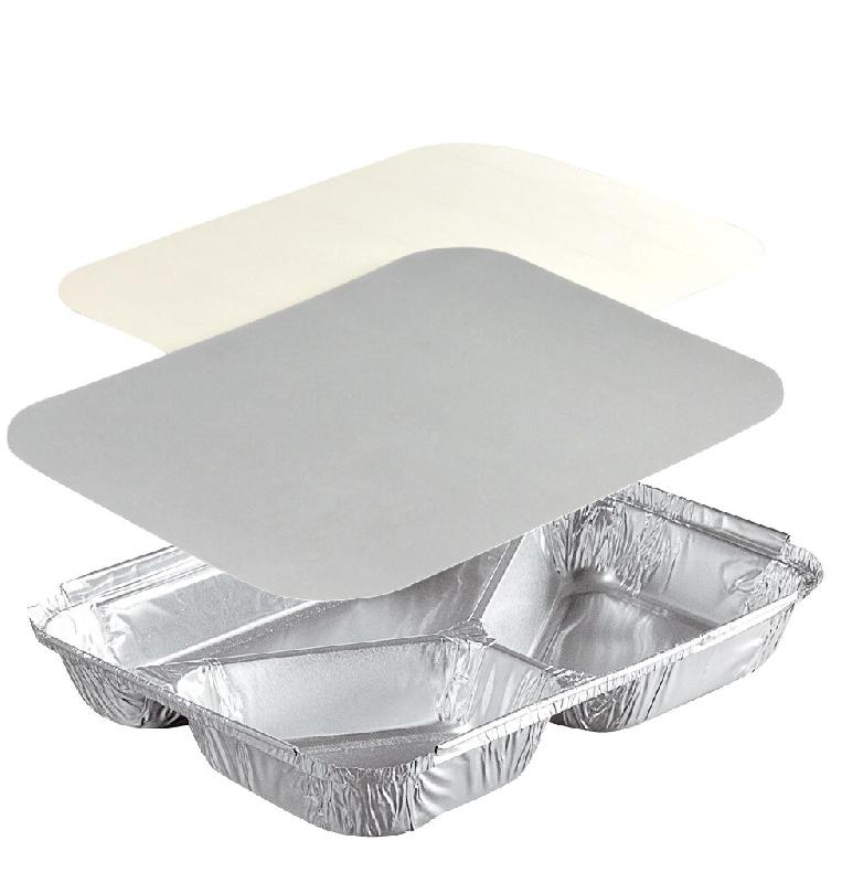COMBO Pro NOVATRAY CLASSIC - 3 Compartiments (220+160+380ml) - Alu +Couvercle Carton (H: 30+1=31mm) - KPCC760_0