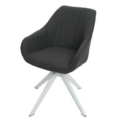 Décoshop26 - Chaise de salle à manger x1 avec accoudoir pivotante tissu/textile gris foncé 04_0006322 - gris 3000261706700_0