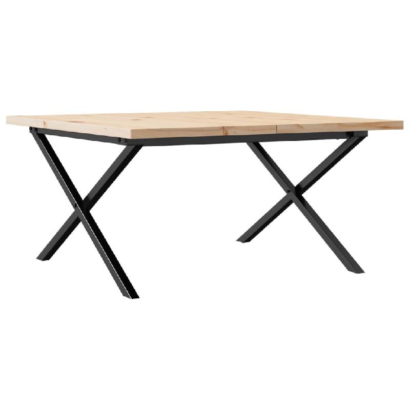 Décoshop26 - Table basse rectangulaire style industriel cadre en X 90 x 90 x 45,5cm bois de pin et acier DEC036276 - acier 3000261135661_0