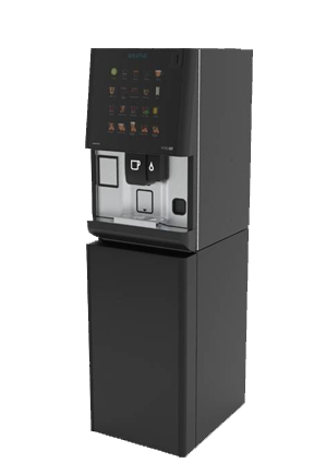 Distributeur automatique de boisson chaude avec stockage important en café en grains, lait, chocolat, thé instantané- vitro s5_0