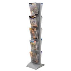 Edimeta Totem brochures Info-Displays® 10 cases A4 double-faces - gris métal 216626_0