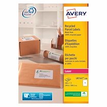 ETIQUETTES ADRESSES AVERY RECYCLÉES LASER 199,6 X 289,1 MM LR 7167 - BOÎTE DE 100
