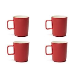 Excelsa lot de 4 mug Nordic Trendy porcelaine 32 cl rouge - rouge porcelaine 69557_0