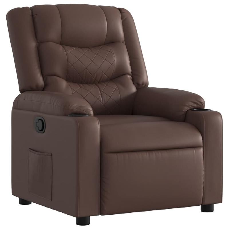Fauteuil inclinable Marron Similicuir Modèle Yelmora - 374121_0
