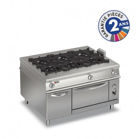Fourneau gaz 6 feux vifs sur four électrique traversant avec placard neutre - Gamme 1100 - Baron - 110PCFGE135 - 6 feux de 3,5 à 10 kW_0