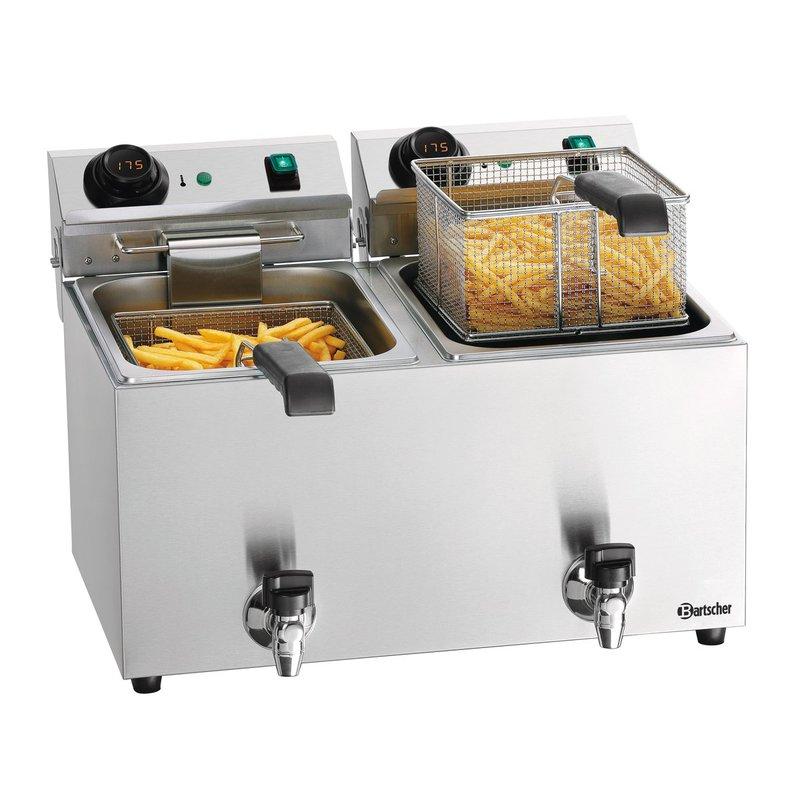 Friteuse électrique MDI SNACK IV Plus - 2 cuves - 2 x 9 L - Afficheur numérique - Vidange | Bartscher_0