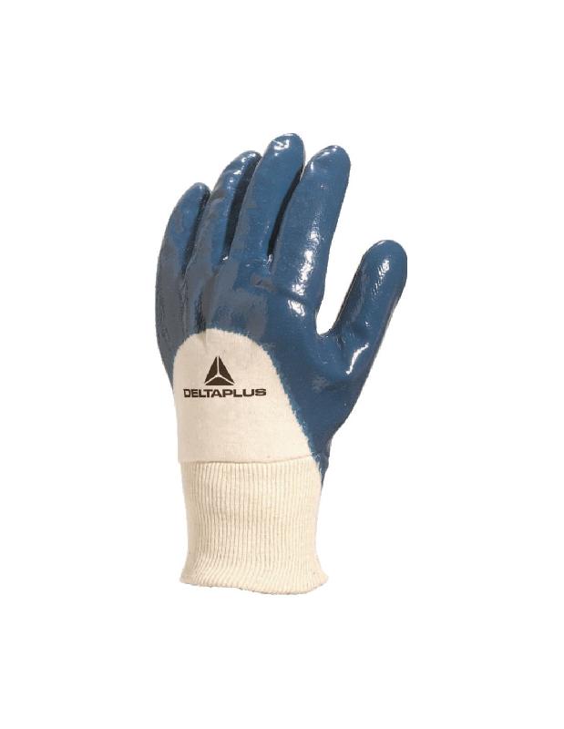GANT DE TRAVAIL NI150 EN COTON ENDUIT NITRILE BLANC/BLEU T10 - 1190B T.10