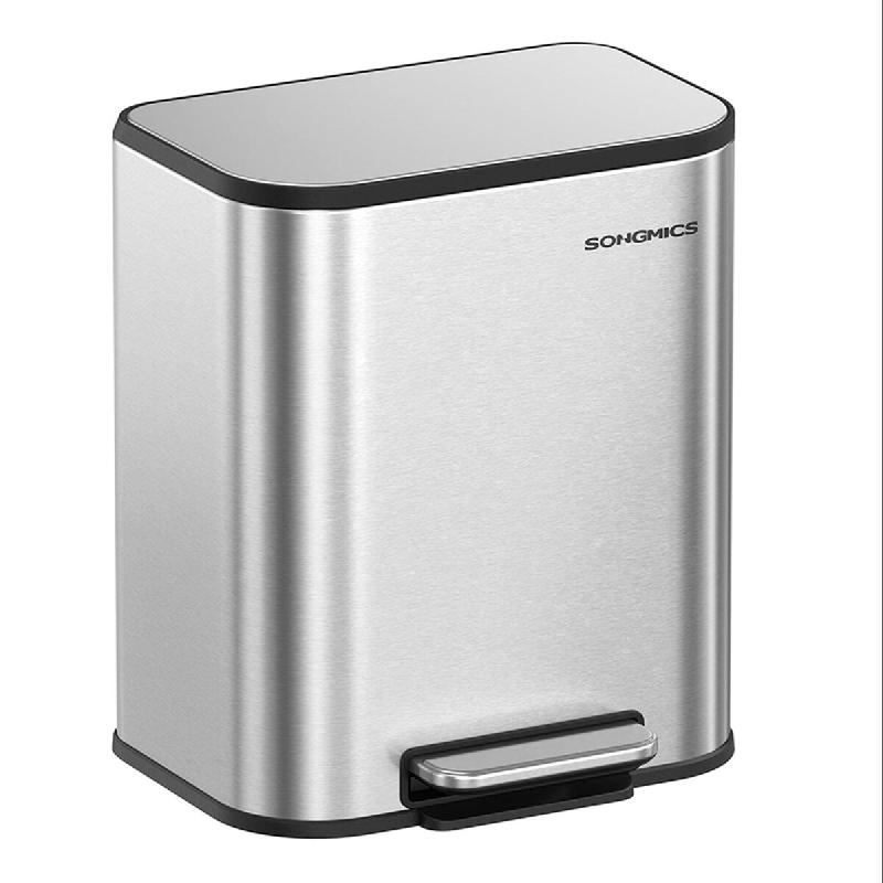 Helloshop26 - Poubelle de cuisine 36,6 x 30 x 42,5 cm poubelle à pédale 20 litres poubelle en acier couvercle à fermeture douce 12_0007230 - 300022_0