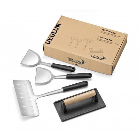 Kit ustensiles plancha Déglon - 4 accessoires indispensables pour la cuisine à la plancha_0