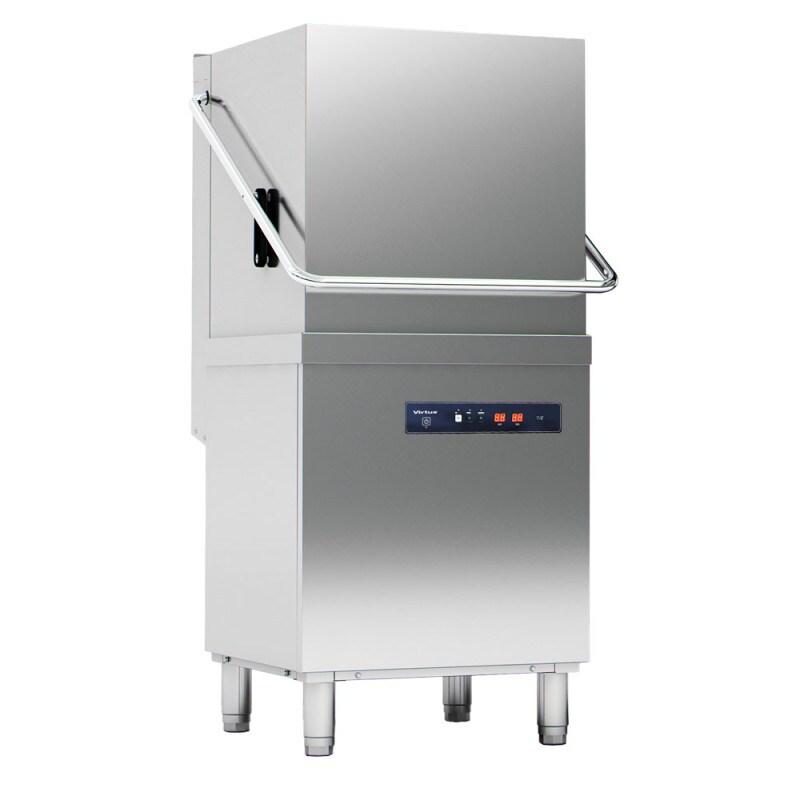 Lave-vaisselle à capot électronique avec doseur de détergent et pompe de décharge, panier 50x50 cm - VIRTUS - 4068875010599_0