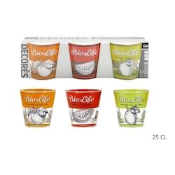 Lot de 12 Verres à Eau Motif Fruits Verre 25CL x3 Maitre Chef - VERRBI039_12_0