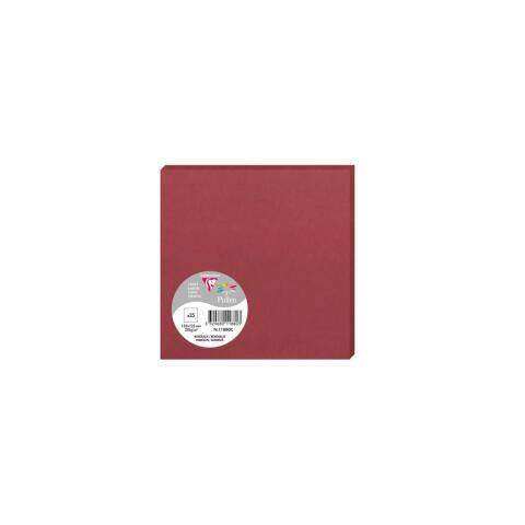 LOT DE 2 - PAQUET DE 25 CARTES SIMPLES POLLEN 135X135MM 210G/M² - BORDEAUX