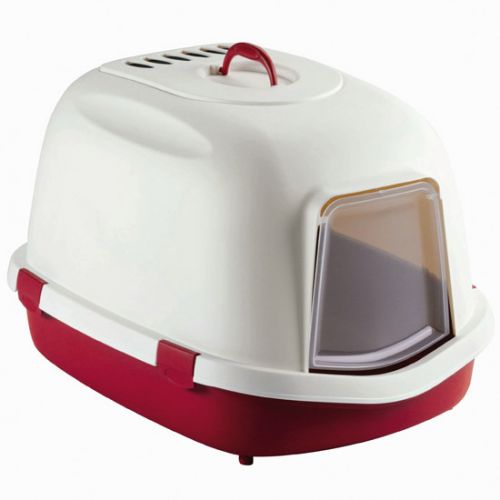 MAISON DE TOILETTE POUR CHAT JUMBO FILTRE BEIGE/BORDEAUX