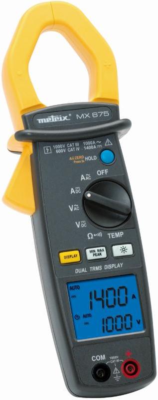 PINCE MULTIMÈTRE TRMS 1400V/1400A AC;1000V/1000A DC, BI-AFFICHEUR 10000 PTS, - MTXMX675