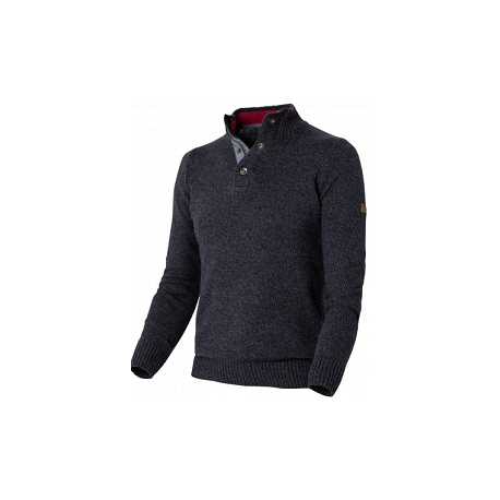 Pull denim col montant gris - Molinel - Réf. 0309 - 100% coton_0
