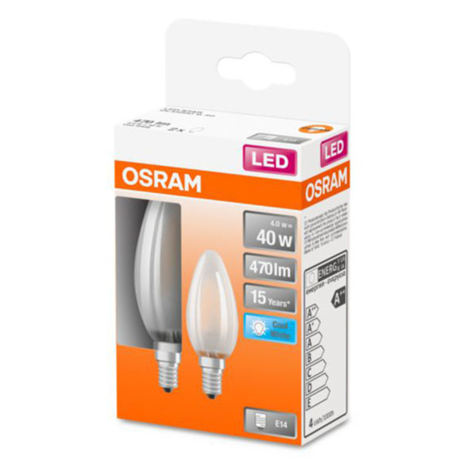 OSRAM CLASSIC B 2 AMPOULES LED E14 4W 4 000 K MATE