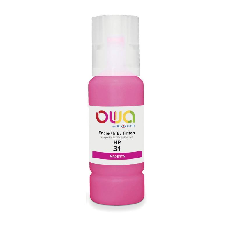 OWA K46043OW Bouteille d'encre remanufacturée 70 ml compatible HP 31 - Magenta_0
