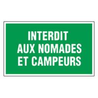 PANNEAU INTERDIT AUX NOMADES ET CAMPEURS