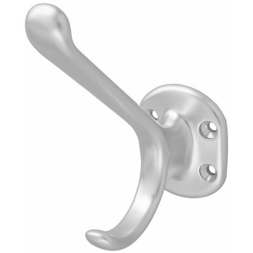 PATÈRE DOUBLE - ALUMINIUM - FINITION ARGENT - TYPE 0026 - 1 CROCHET HERMETA
