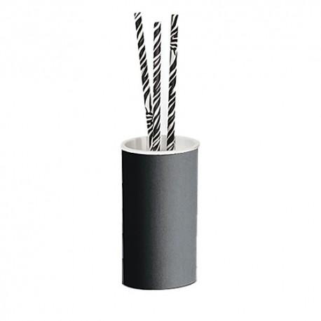 PORTE VERRE A POSER AMBIENTE CHROME NOIR BROSSE ROBINETTERIE AMBIENTE - CRISTINA ONDYNA AM74575