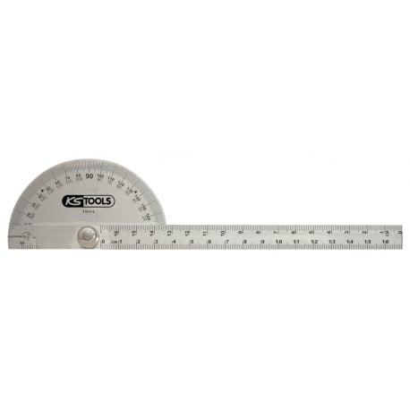 Rapporteur d'angle INOX KS - Grand secteur 200mm, règle 400mm - KS Tools | 300.0701_0