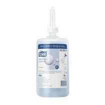 RECHARGE SAVON LIQUIDE TORK CORPS ET CHEVEUX - CARTOUCHE 1 LITRE - LOT DE 6