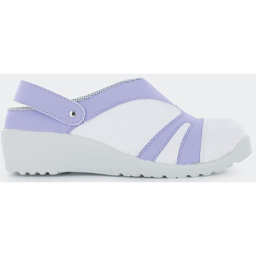 SABOT DE SÉCURITÉ FEMME EN MICROFIBRE BLANCHE ET PARME T38 - NORDWAYS