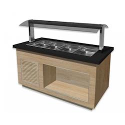 Saro Buffet chaud modèle PREMIUM LINE SB-H 170 en chêne - ShopDesChefs - 366-2605_0