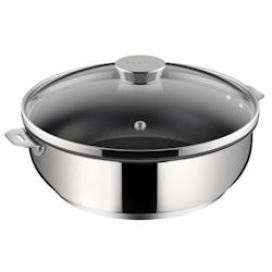 Sauteuse Salvaspazio+ Météorite avec son couvercle 28 cm en inox -  Argent Rond Inox Antiadhésif Lagostina 37x32.5 cm - 8002531548367_0