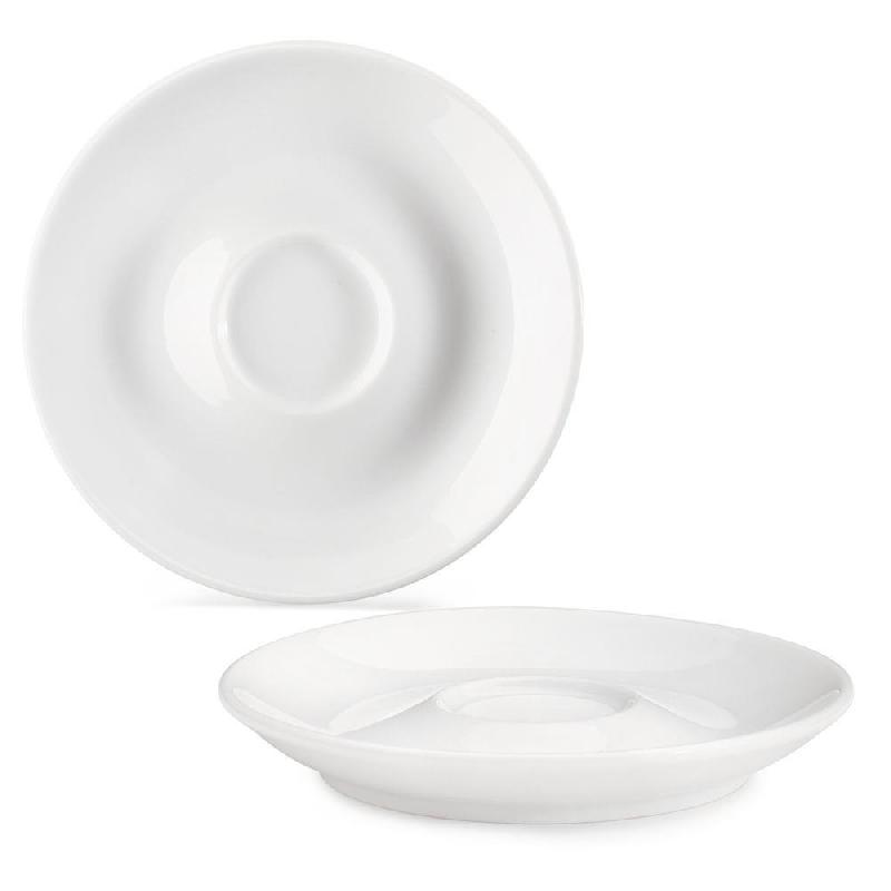 SOUS-TASSE EN PORCELAINE POUR TASSE A THE EO - BLANC - LOT DE 12