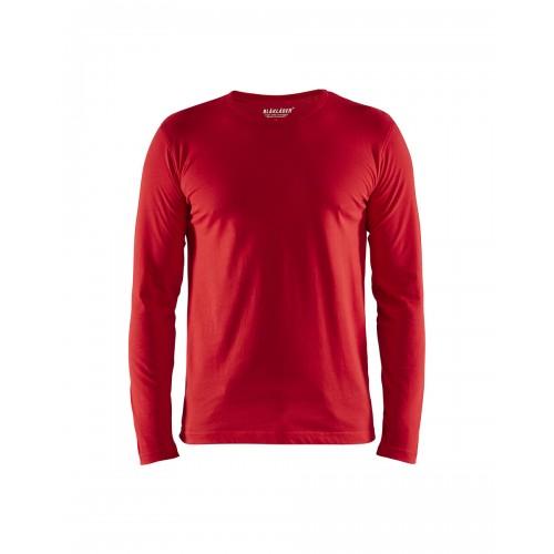 T-SHIRT DE TRAVAIL UNI À MANCHES LONGUES 3500 100% COTON - ROUGE - XXL BLAKLADER