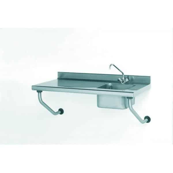 Table du chef suspendue TS 15N avec robinet largeur 700 mm bac à droite (Longueur, mm: 1400 Réf-404903-44)_0