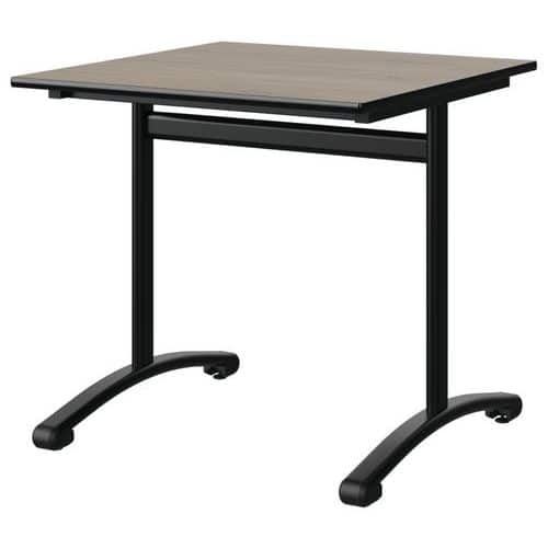 TABLE MALIBU 80X80 T6 DL STR ANTIB CHÊNE 1146/NOIR NOIR 9005 - MANUTAN EXPERT