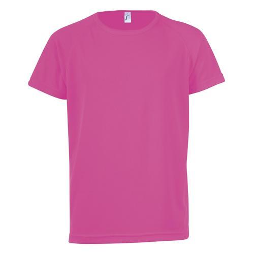 TEE-SHIRT PERSONNALISABLE TECHNIC PES ROSEFLUO