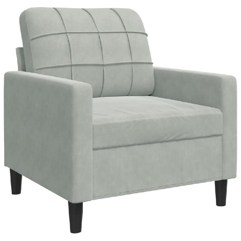 VidaXL Fauteuil Gris clair 60 cm Velours Modèle Servelor - 4007604_0