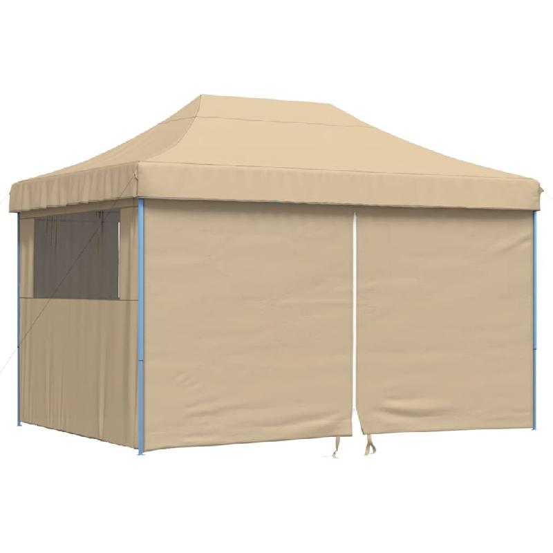 VidaXL Tente de réception pliable escamotable avec 4 parois latérales Modèle AbriExcellence 369 - beige 4005023_0