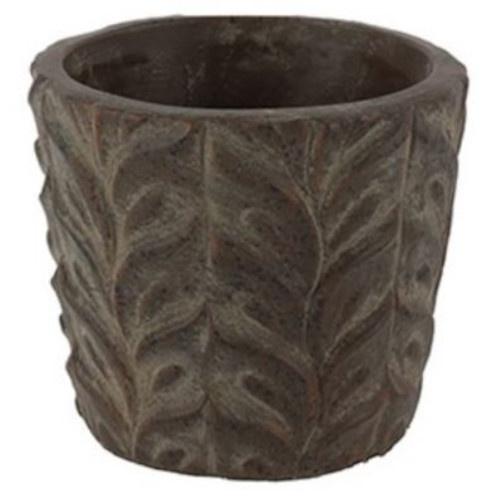 Countryfield pot de fleurs Leaf - 10,5 x 10,5 x 9 cm - Argile - Noir T_0