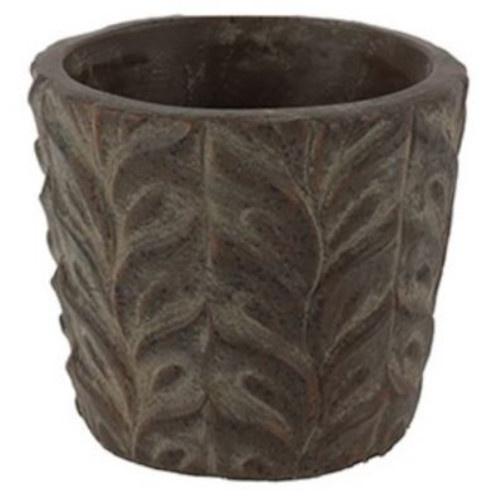 COUNTRYFIELD POT DE FLEURS LEAF - 10,5 X 10,5 X 9 CM - ARGILE - NOIR T_0