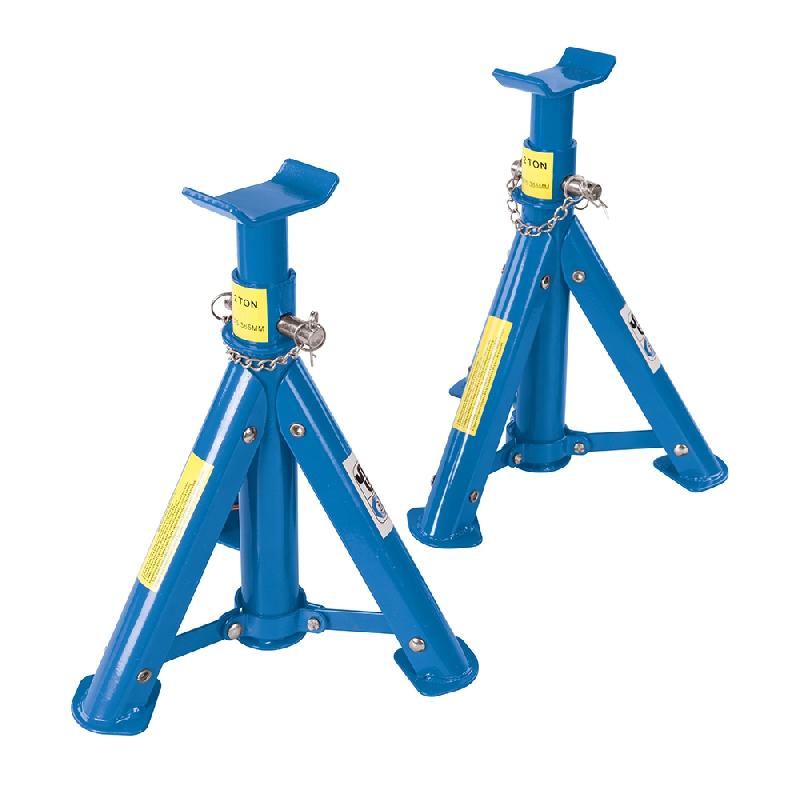 Chandelles pliantes 2 tonnes - 2 pièces Silverline 676260 - acier carbone robuste avec réglage de hauteur_0