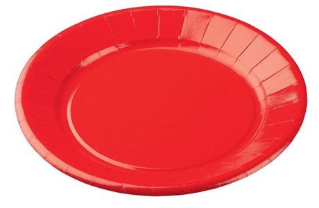 ASSIETTE JETABLE EN CARTON ROUGE 27 CM (VENDU PAR 100)