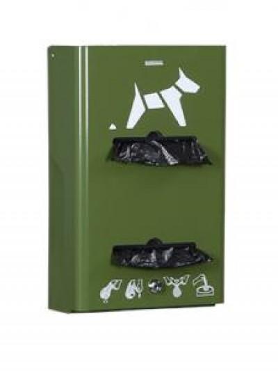 Borne hygiène canine en acier poudré anti-UV - sac en rouleaux avec serrure antivandalisme_0